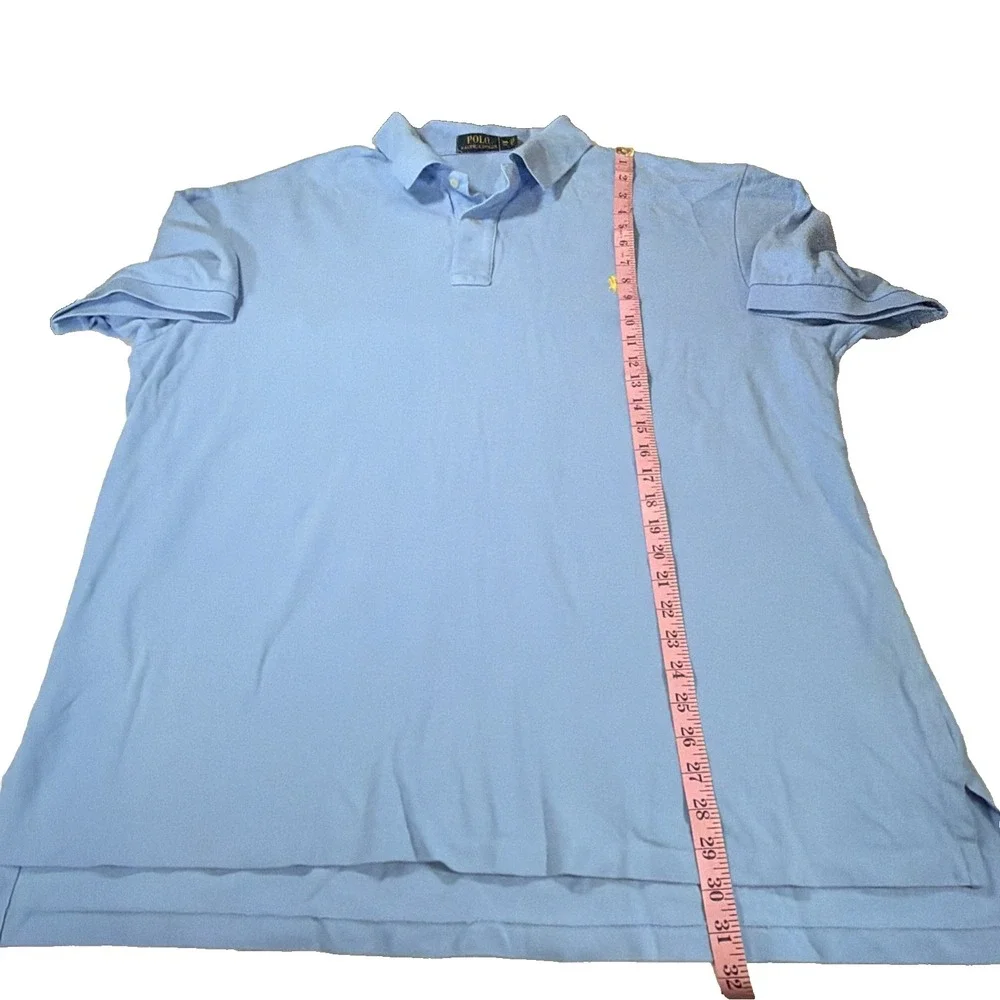 Polo Ralph Lauren Mens 2XB Blue Polo Shirt 100% Cotton Big Tall Classic Fit Pony